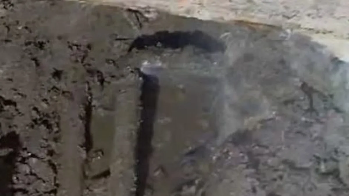 Concrete slab edge exposed during a suspected leak repair in La Cañada North